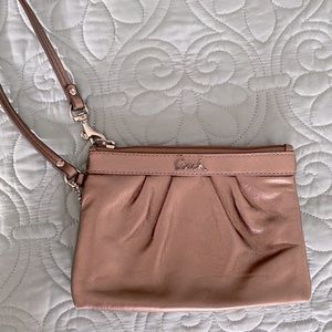 Metallic Gold Coach Wristlet